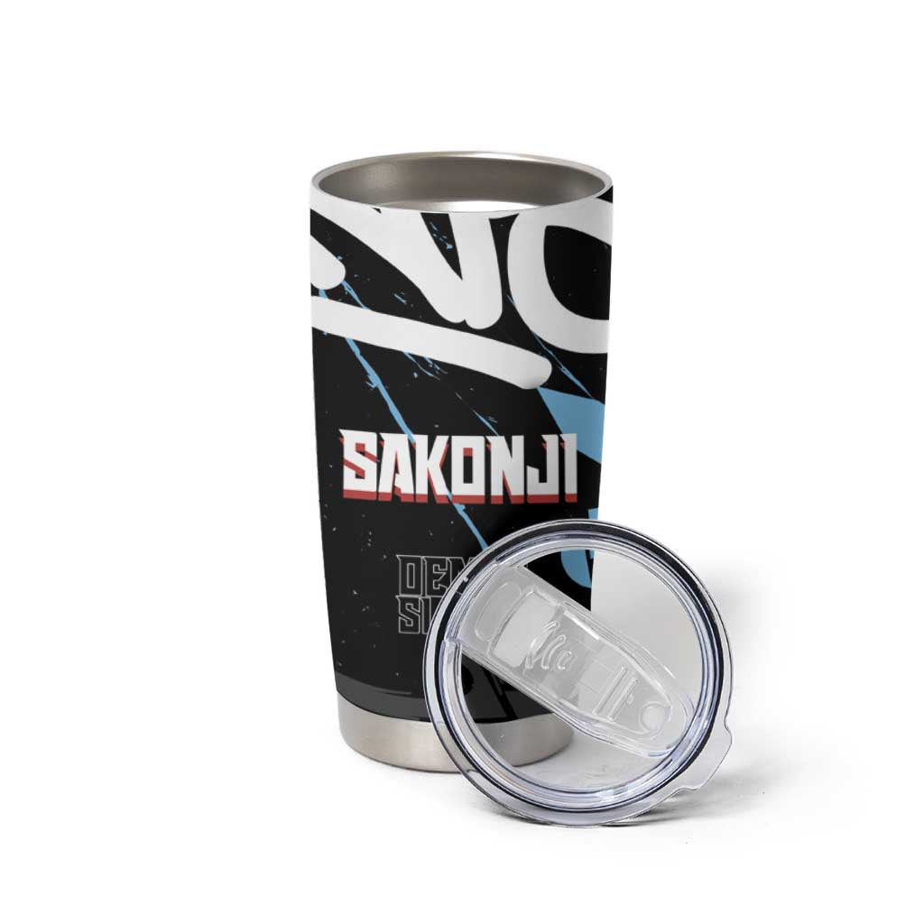 Sakonji Demon Slayer Tumbler Cup Blue Graffiti Anime Style