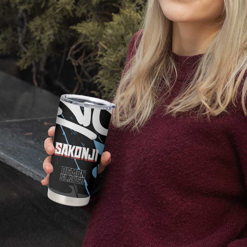 Sakonji Demon Slayer Tumbler Cup Blue Graffiti Anime Style