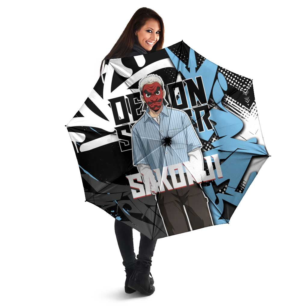 Sakonji Demon Slayer Umbrella Blue Graffiti Anime Style