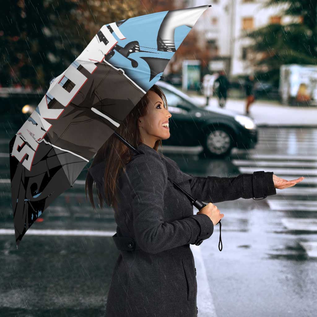 Sakonji Demon Slayer Umbrella Blue Graffiti Anime Style