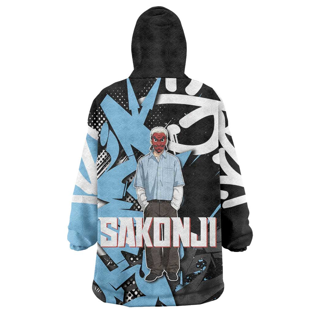 Sakonji Demon Slayer Wearable Blanket Hoodie Blue Graffiti Anime Style