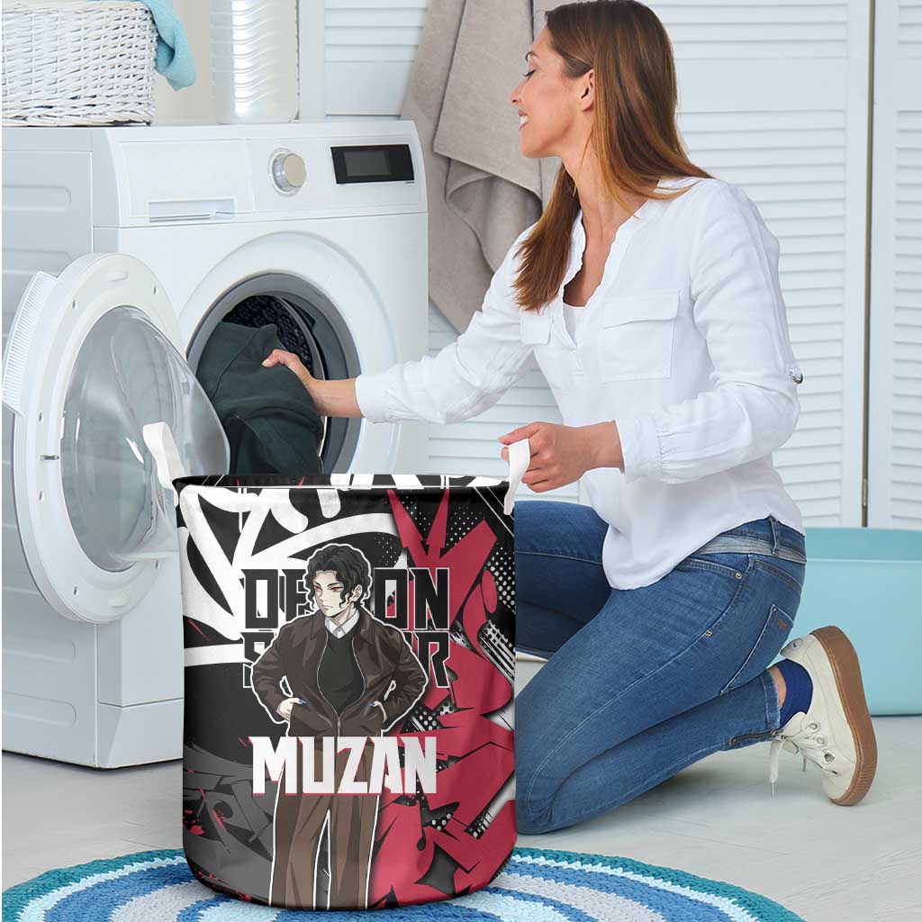 Muzan Demon Slayer Laundry Basket Red Graffiti Anime Aesthetic