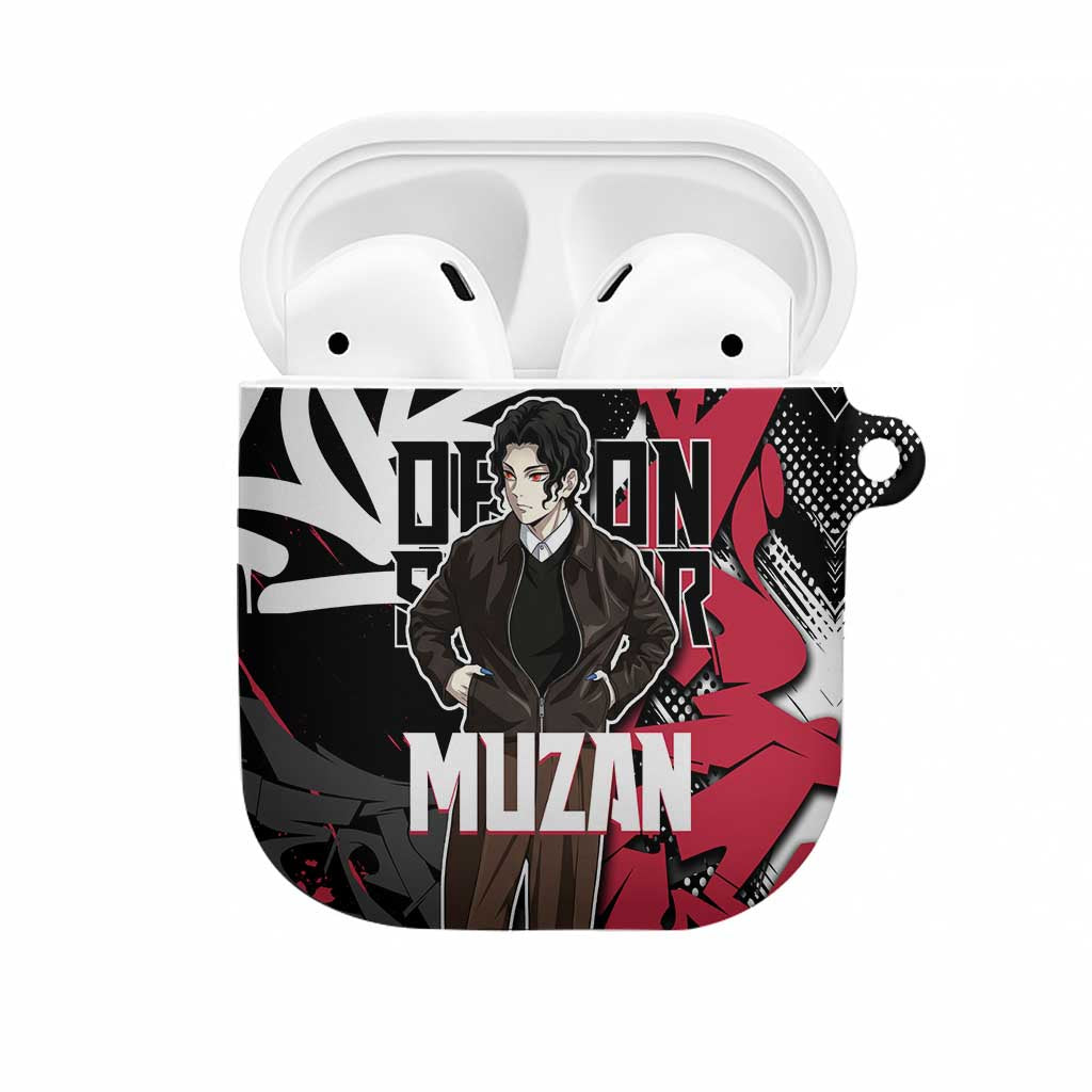Muzan Demon Slayer AirPods Case Red Graffiti Anime Aesthetic