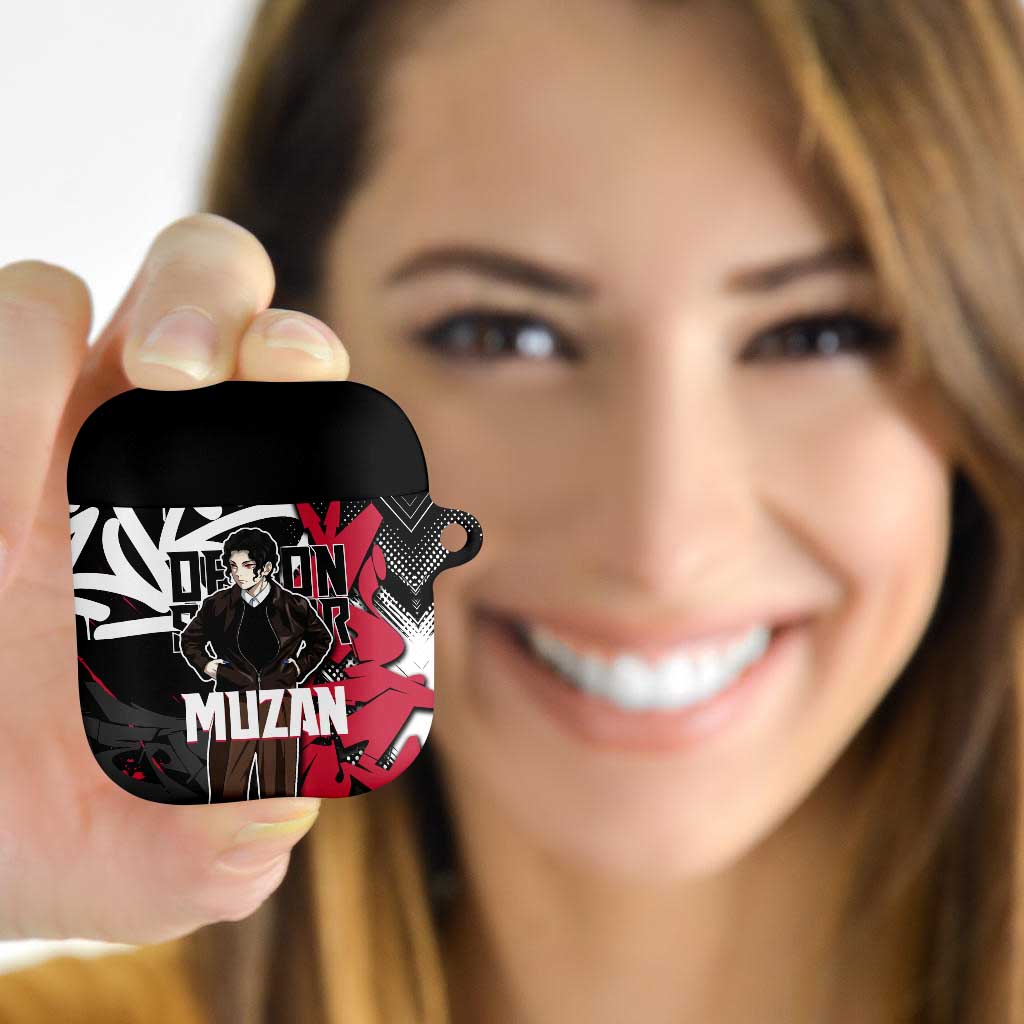 Muzan Demon Slayer AirPods Case Red Graffiti Anime Aesthetic