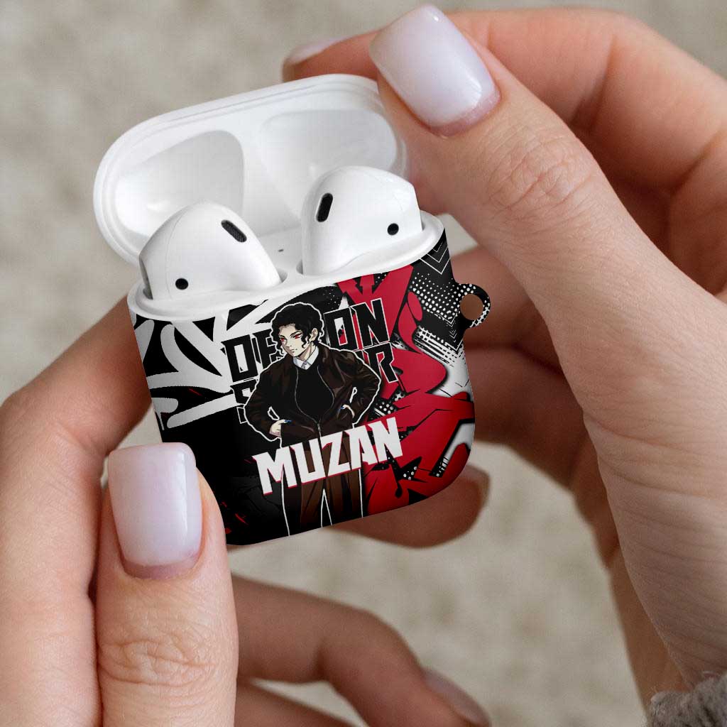 Muzan Demon Slayer AirPods Case Red Graffiti Anime Aesthetic