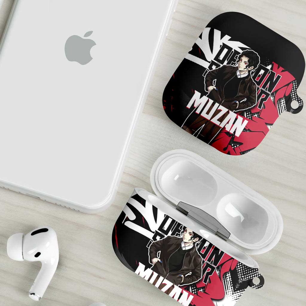 Muzan Demon Slayer AirPods Case Red Graffiti Anime Aesthetic