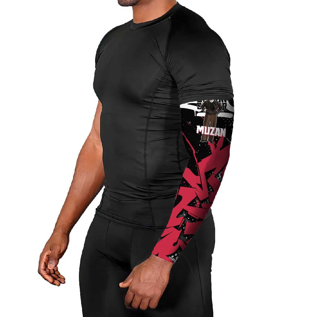 Muzan Demon Slayer Arm Sleeves Red Graffiti Anime Aesthetic
