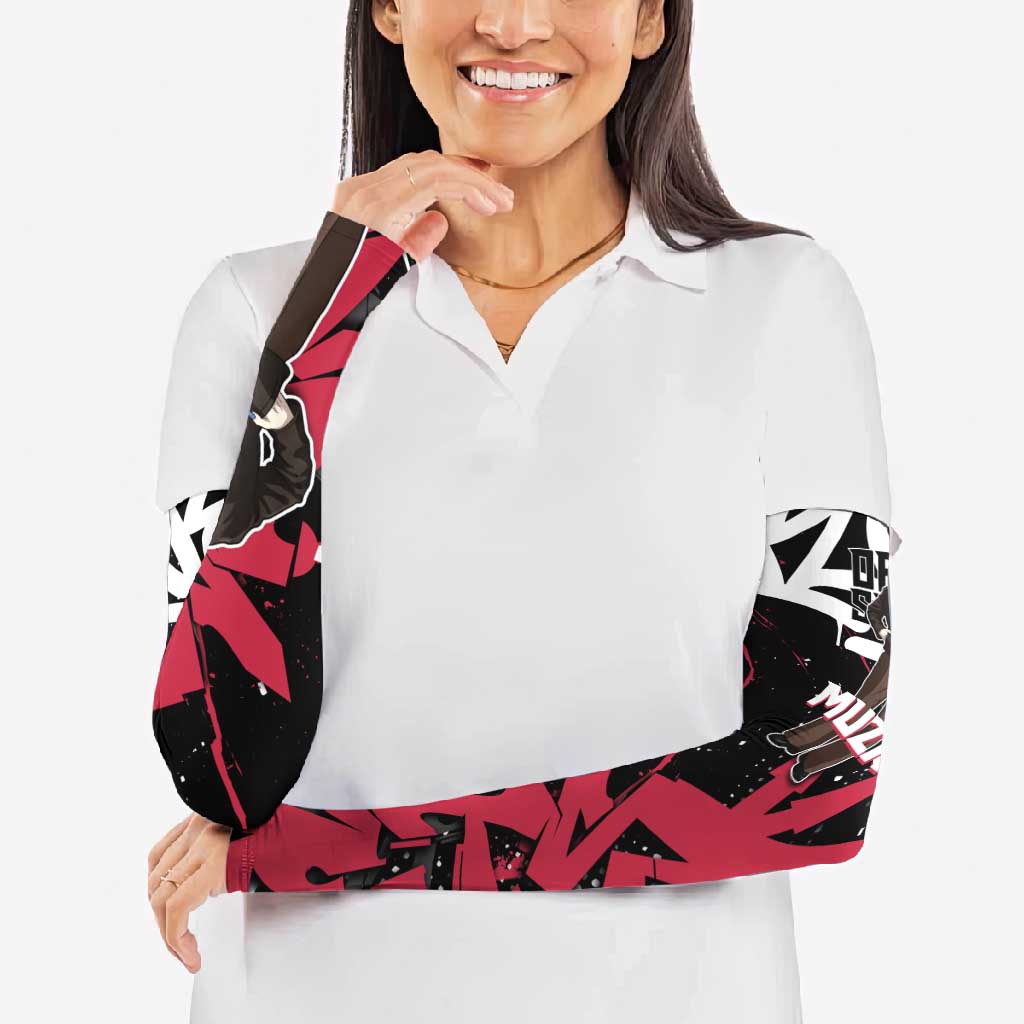 Muzan Demon Slayer Arm Sleeves Red Graffiti Anime Aesthetic