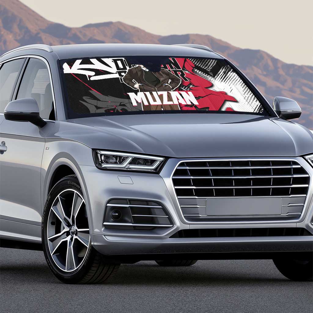 Muzan Demon Slayer Auto Sun Shade Red Graffiti Anime Aesthetic
