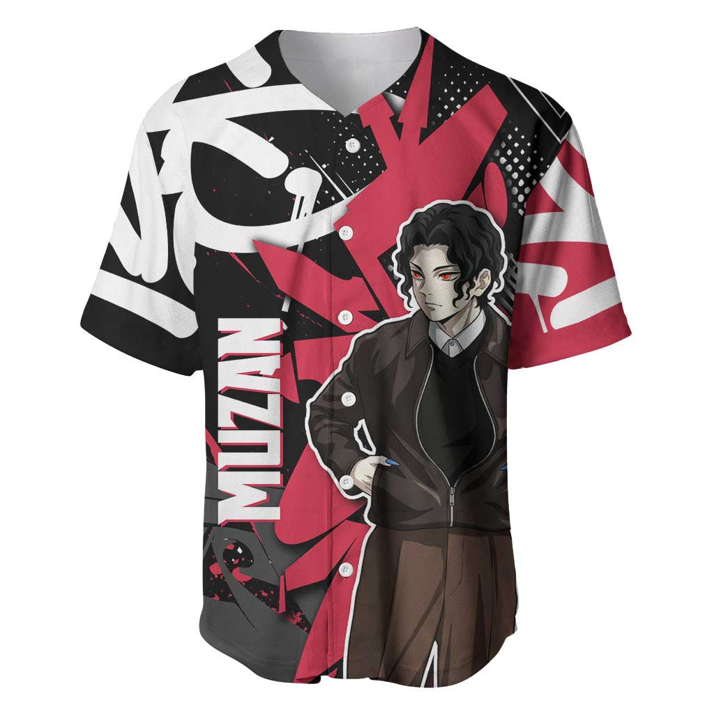 Muzan Demon Slayer Baseball Jersey Red Graffiti Anime Aesthetic