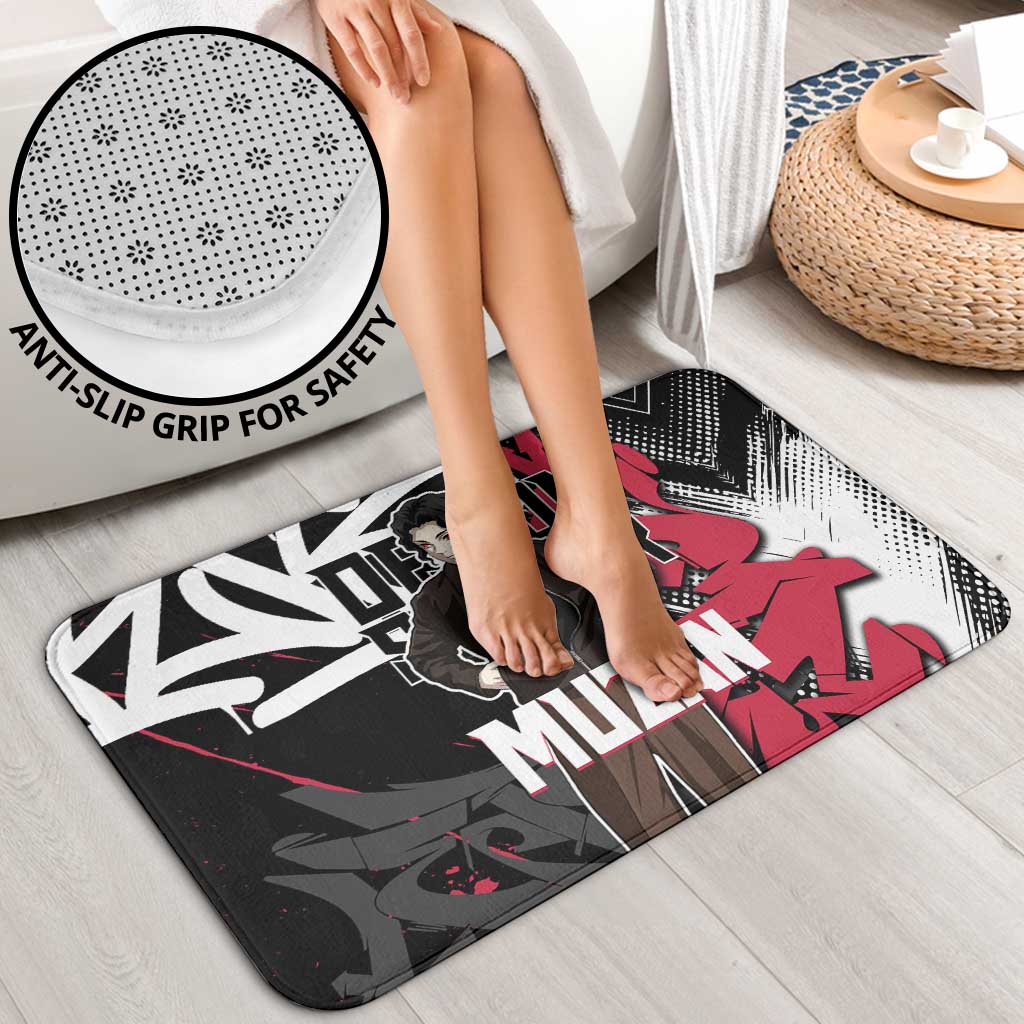 Muzan Demon Slayer Bathroom Set Red Graffiti Anime Aesthetic