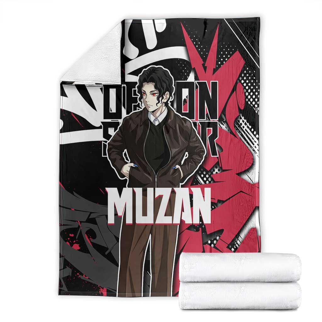 Muzan Demon Slayer Blanket Red Graffiti Anime Aesthetic