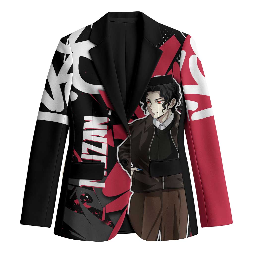 Muzan Demon Slayer Blazer Red Graffiti Anime Aesthetic