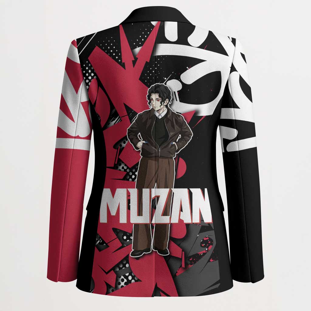 Muzan Demon Slayer Blazer Red Graffiti Anime Aesthetic