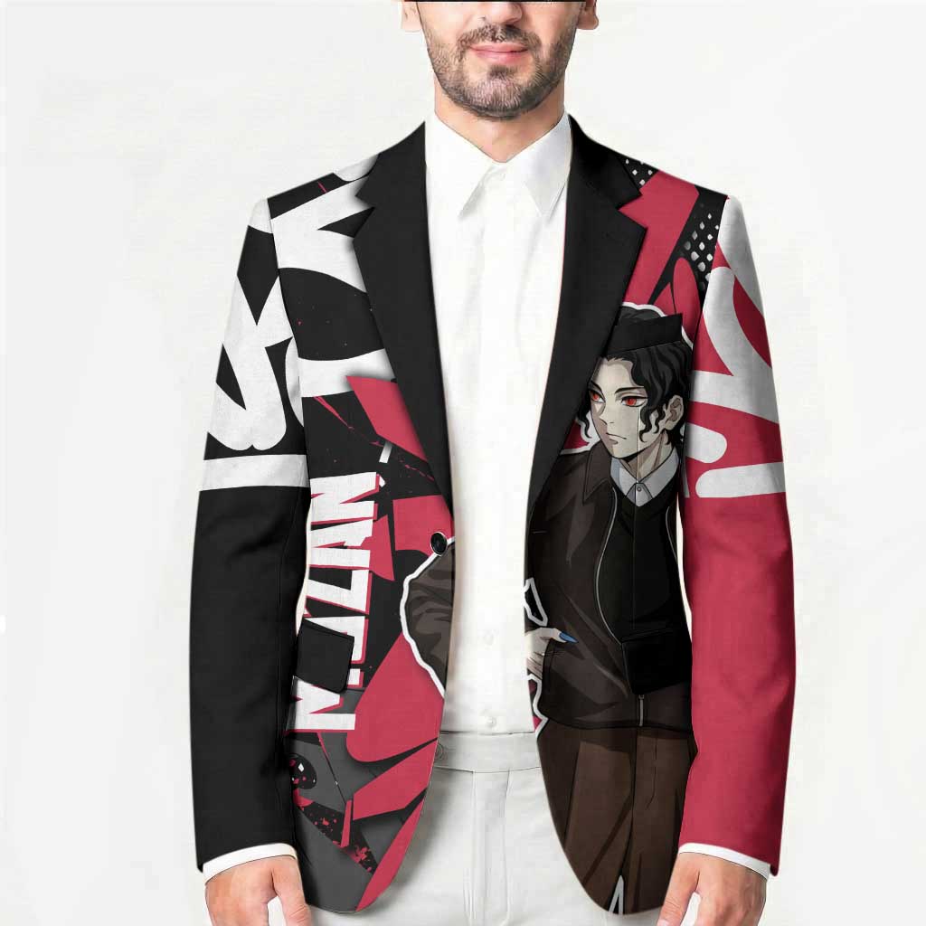 Muzan Demon Slayer Blazer Red Graffiti Anime Aesthetic
