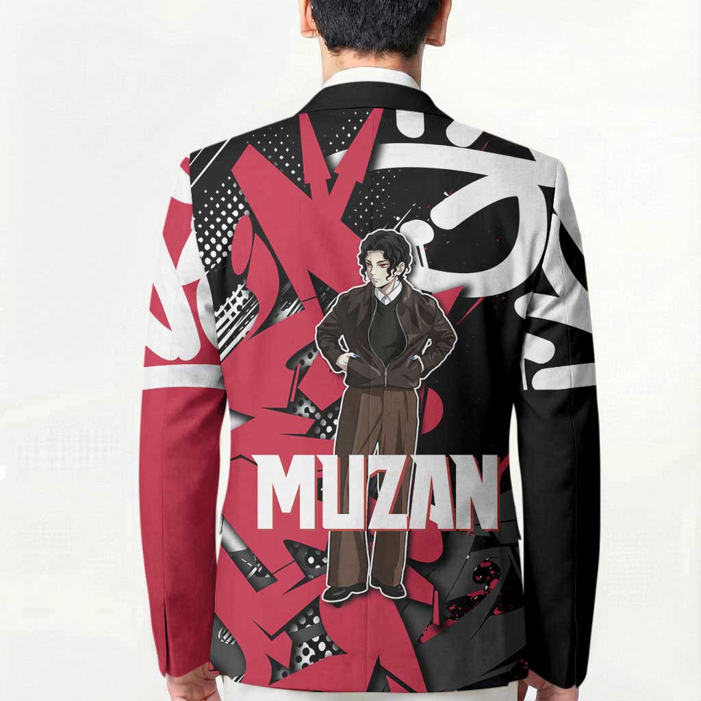 Muzan Demon Slayer Blazer Red Graffiti Anime Aesthetic