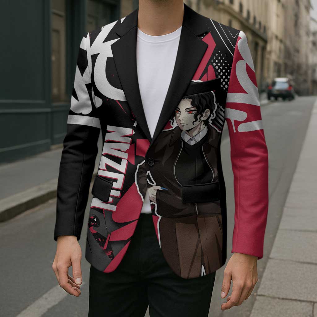 Muzan Demon Slayer Blazer Red Graffiti Anime Aesthetic