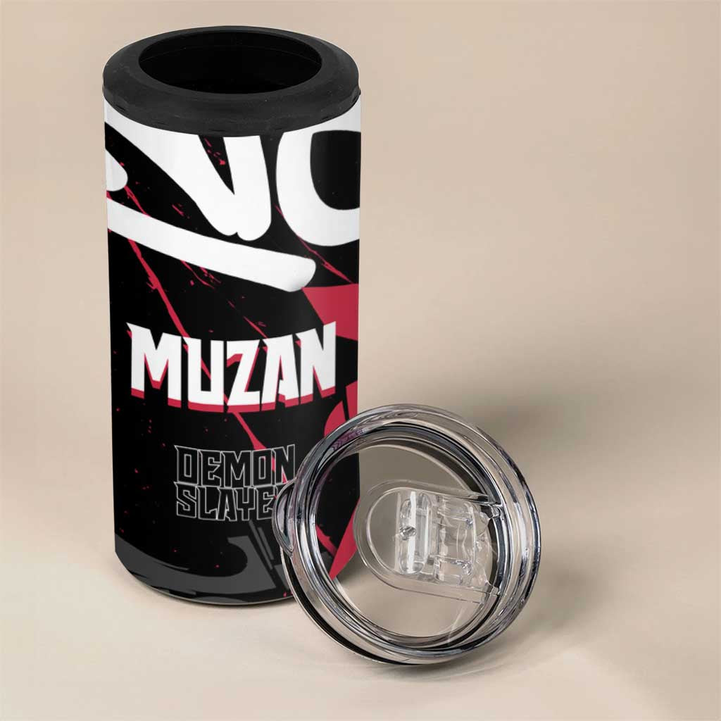 Muzan Demon Slayer 4 in 1 Can Cooler Tumbler Red Graffiti Anime Aesthetic