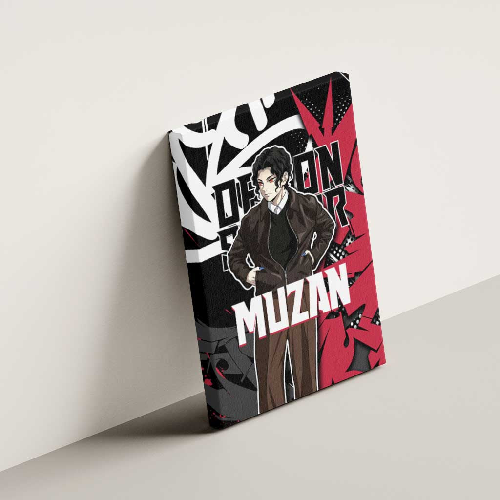 Muzan Demon Slayer Canvas Wall Art Red Graffiti Anime Aesthetic