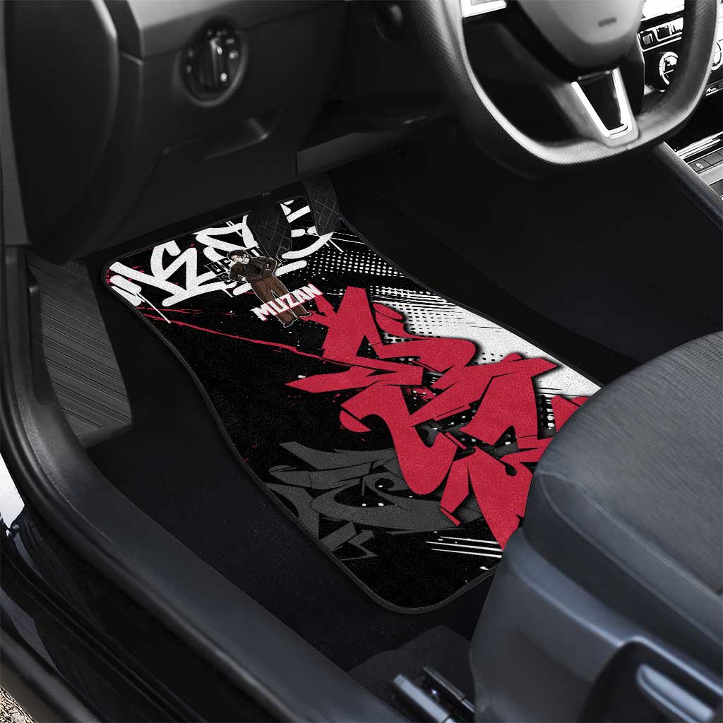 Muzan Demon Slayer Car Mats Red Graffiti Anime Aesthetic