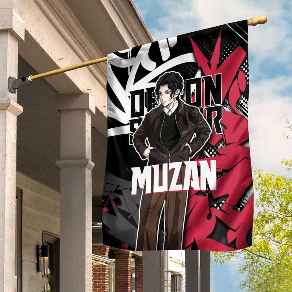 Muzan Demon Slayer Garden Flag Red Graffiti Anime Aesthetic