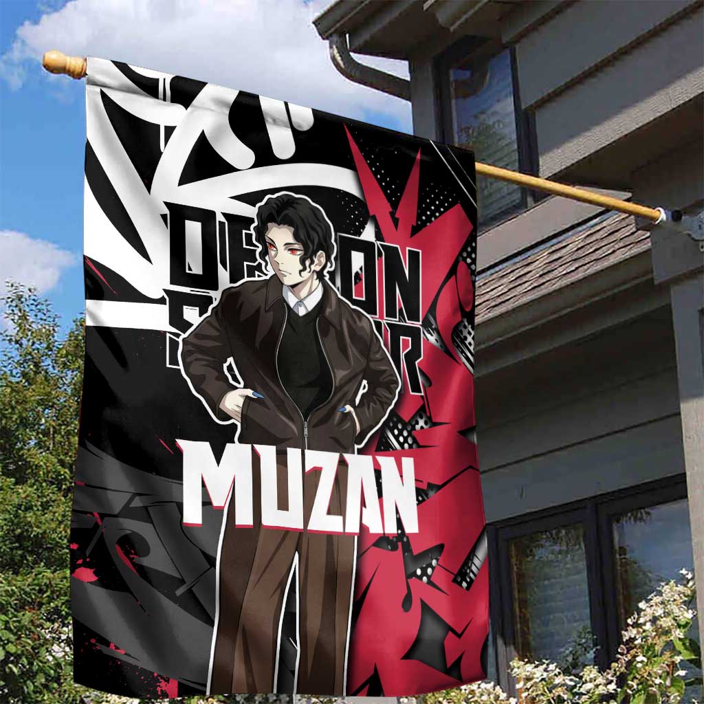 Muzan Demon Slayer Garden Flag Red Graffiti Anime Aesthetic