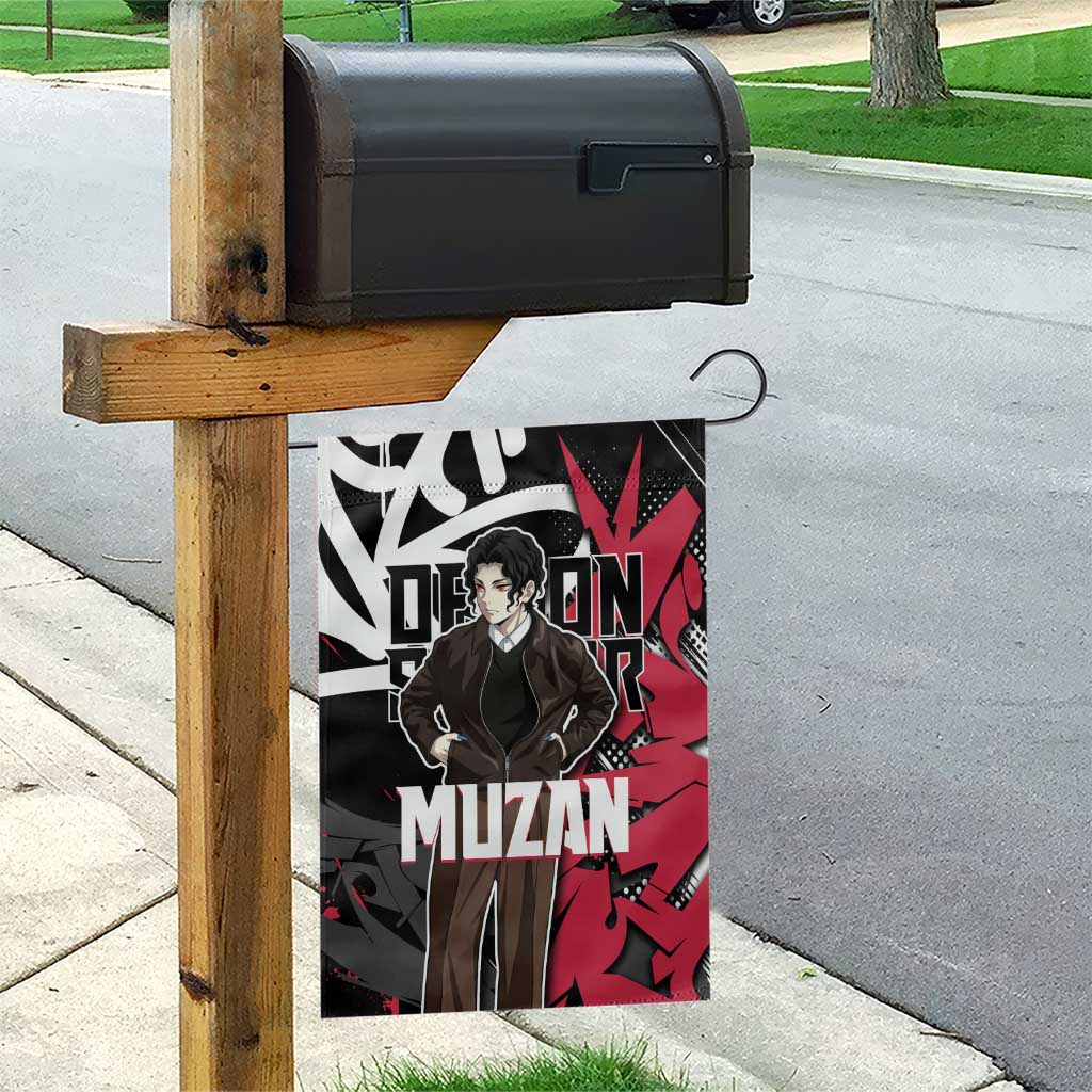 Muzan Demon Slayer Garden Flag Red Graffiti Anime Aesthetic