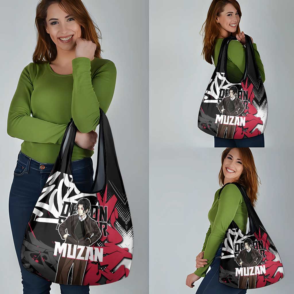 Muzan Demon Slayer Grocery Bag Red Graffiti Anime Aesthetic