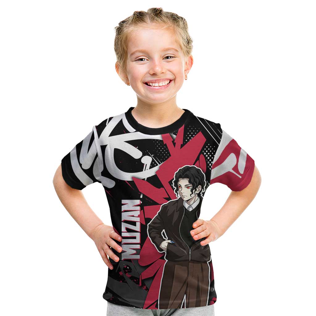 Muzan Demon Slayer Kid T Shirt Red Graffiti Anime Aesthetic