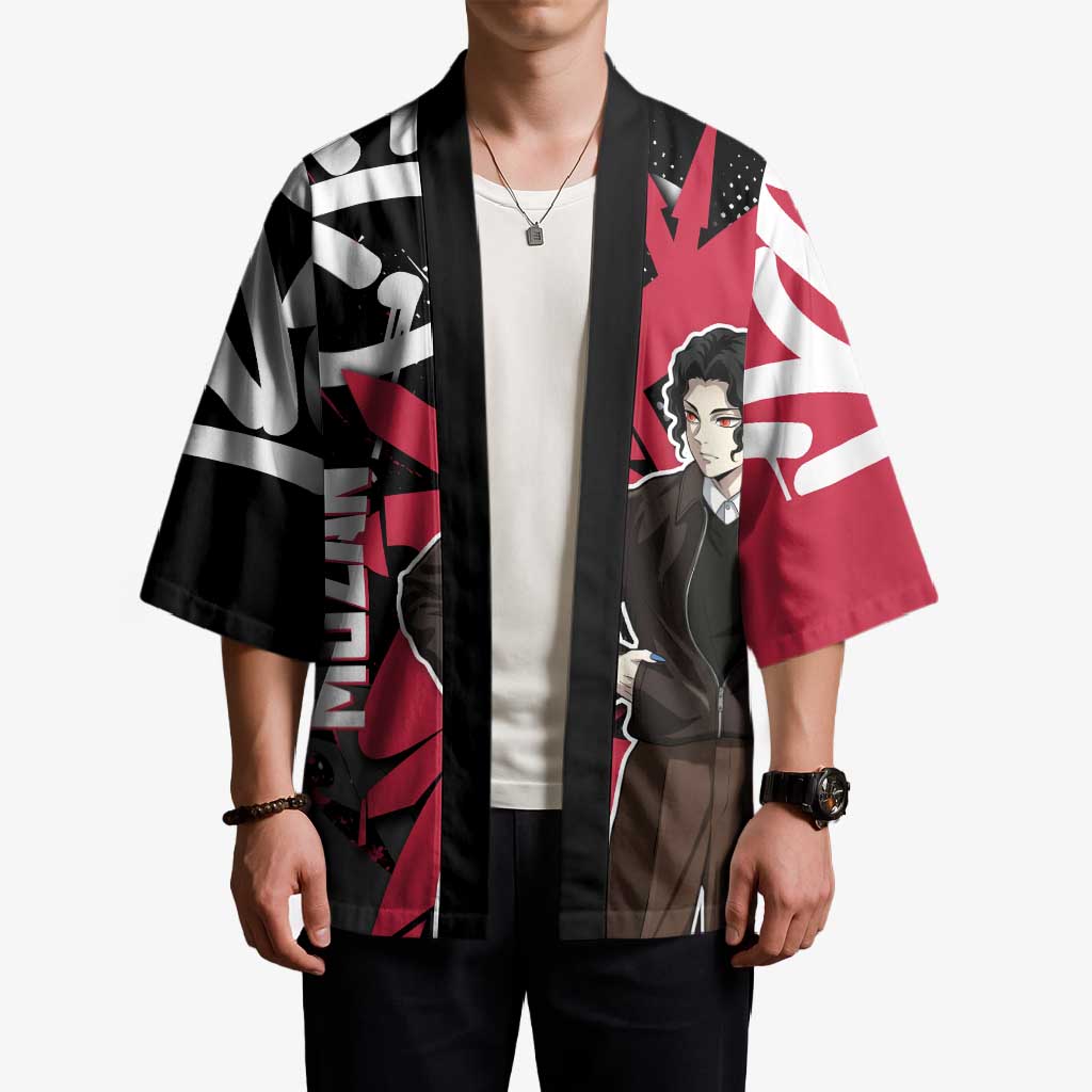 Muzan Demon Slayer Kimono Red Graffiti Anime Aesthetic