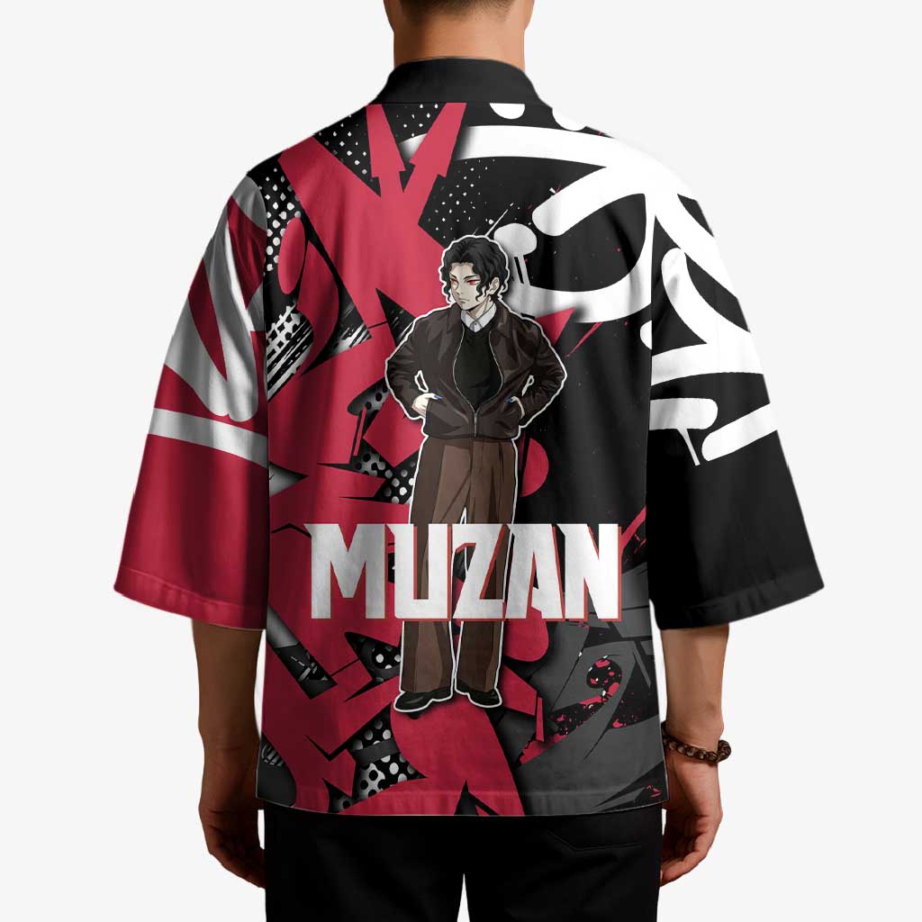 Muzan Demon Slayer Kimono Red Graffiti Anime Aesthetic