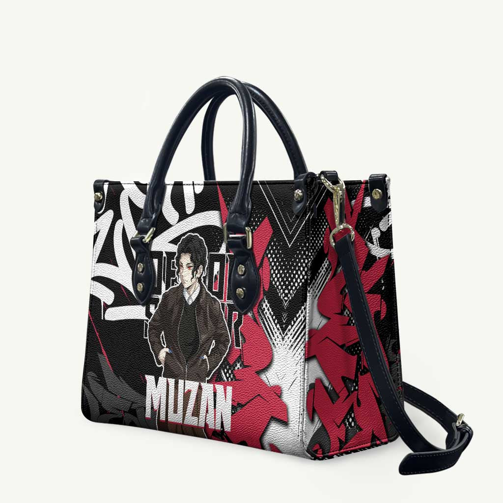 Muzan Demon Slayer Leather Bag Red Graffiti Anime Aesthetic