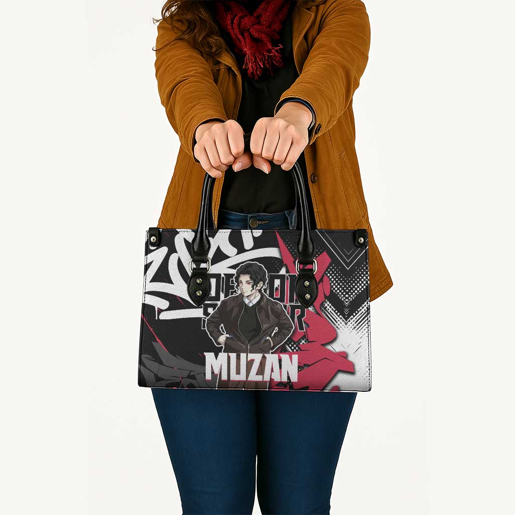 Muzan Demon Slayer Leather Bag Red Graffiti Anime Aesthetic