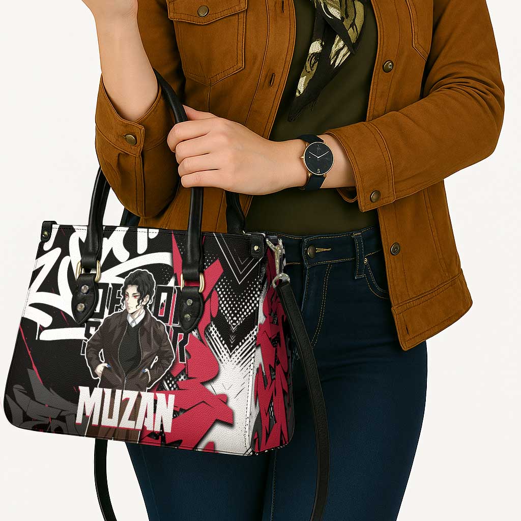 Muzan Demon Slayer Leather Bag Red Graffiti Anime Aesthetic