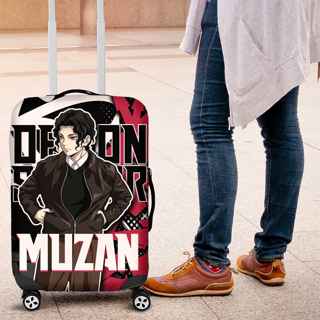Muzan Demon Slayer Luggage Cover Red Graffiti Anime Aesthetic
