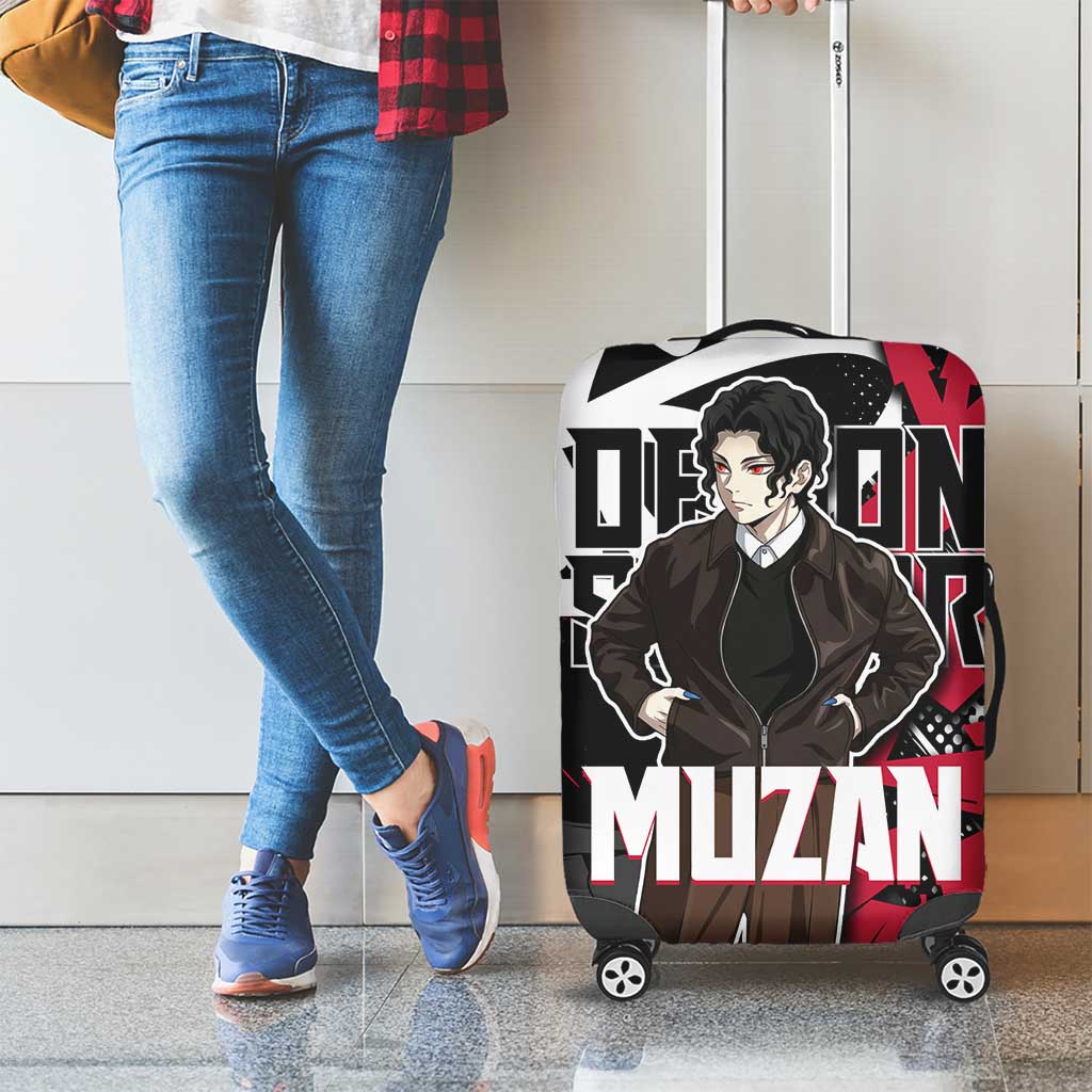 Muzan Demon Slayer Luggage Cover Red Graffiti Anime Aesthetic