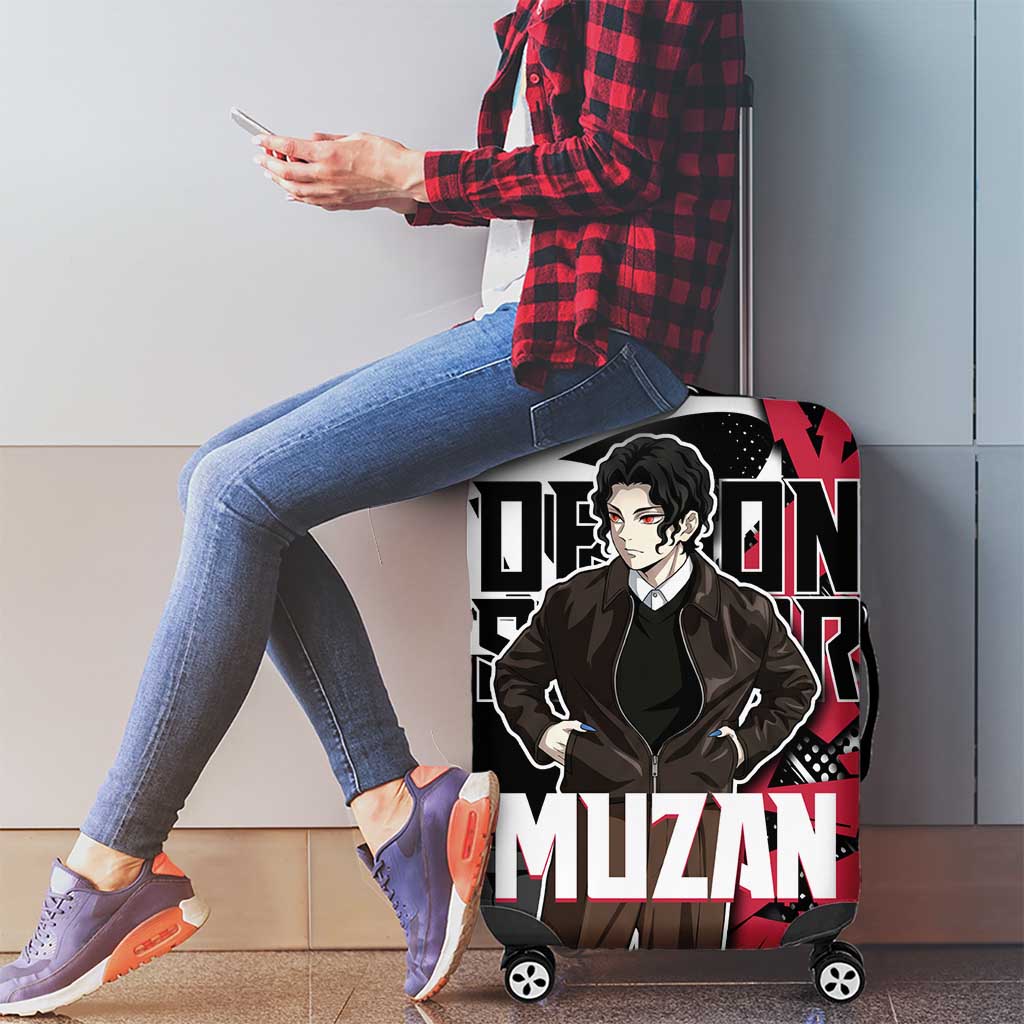 Muzan Demon Slayer Luggage Cover Red Graffiti Anime Aesthetic