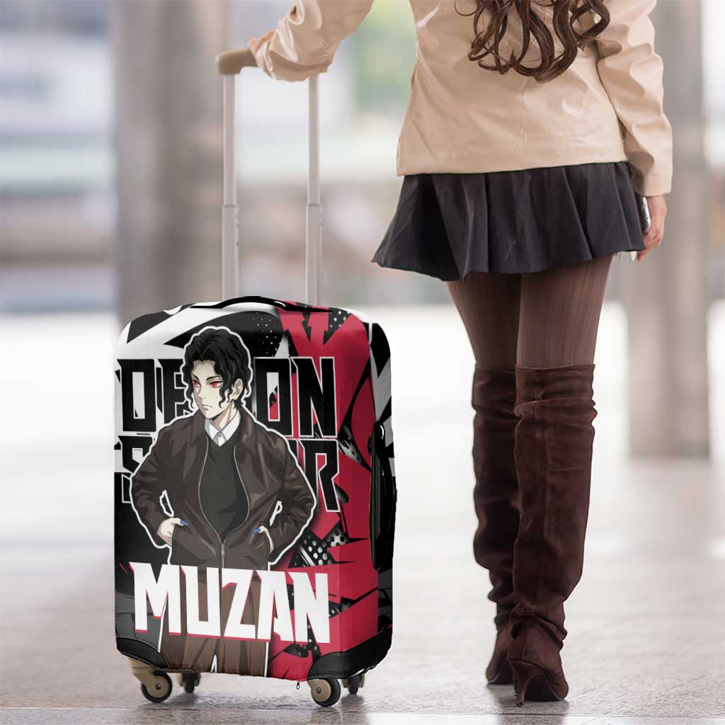 Muzan Demon Slayer Luggage Cover Red Graffiti Anime Aesthetic