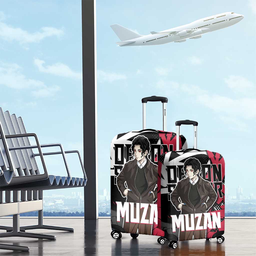 Muzan Demon Slayer Luggage Cover Red Graffiti Anime Aesthetic