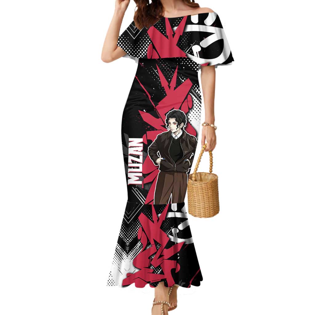 Muzan Demon Slayer Mermaid Dress Red Graffiti Anime Aesthetic