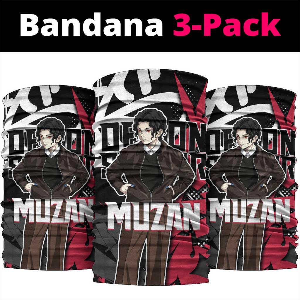 Muzan Demon Slayer Neck Gaiter Red Graffiti Anime Aesthetic