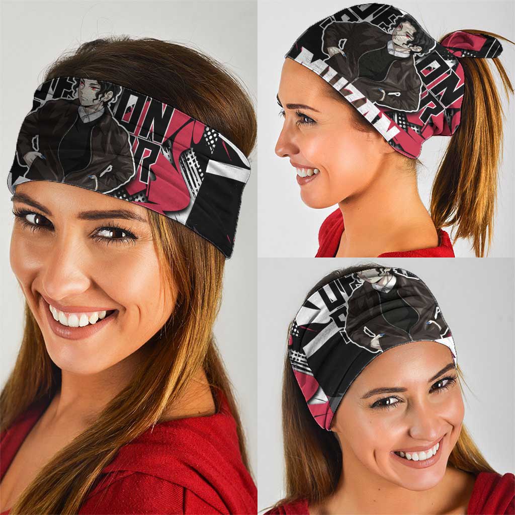 Muzan Demon Slayer Neck Gaiter Red Graffiti Anime Aesthetic