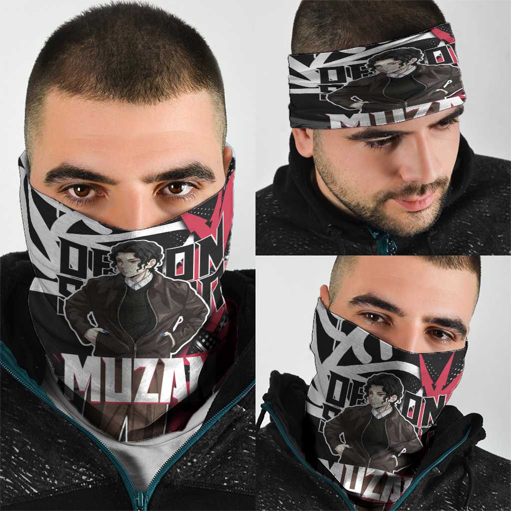 Muzan Demon Slayer Neck Gaiter Red Graffiti Anime Aesthetic