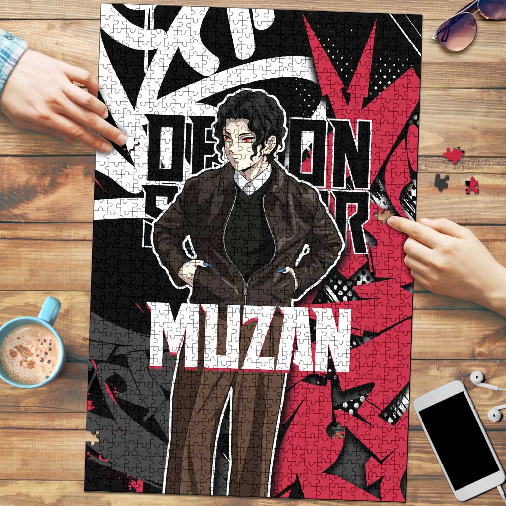 Muzan Demon Slayer Puzzle Red Graffiti Anime Aesthetic