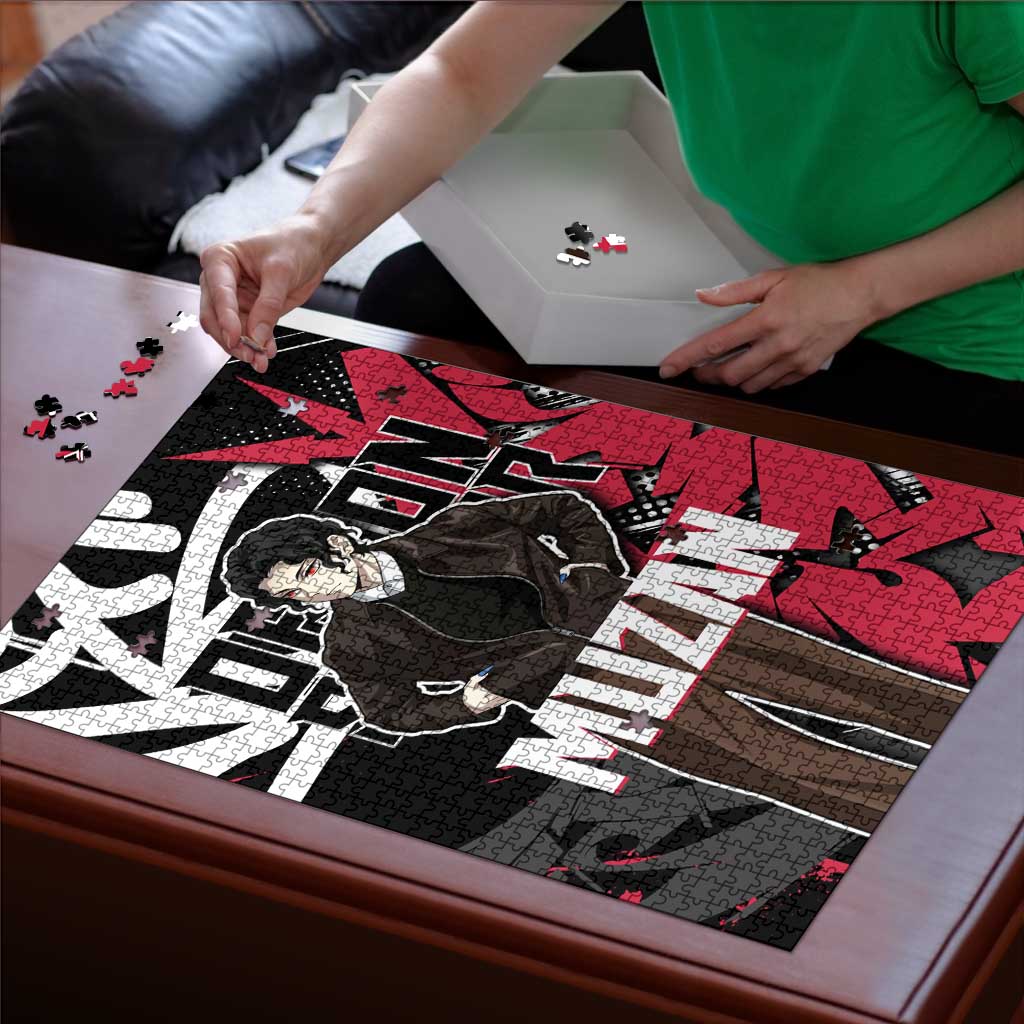 Muzan Demon Slayer Puzzle Red Graffiti Anime Aesthetic
