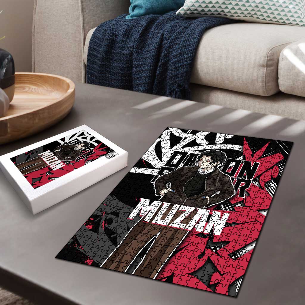 Muzan Demon Slayer Puzzle Red Graffiti Anime Aesthetic
