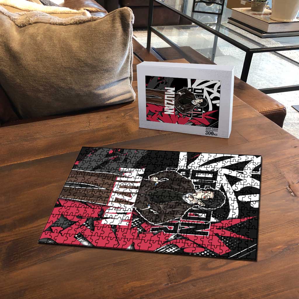 Muzan Demon Slayer Puzzle Red Graffiti Anime Aesthetic