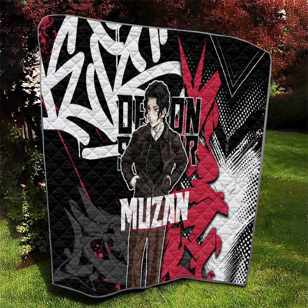 Muzan Demon Slayer Quilt Red Graffiti Anime Aesthetic