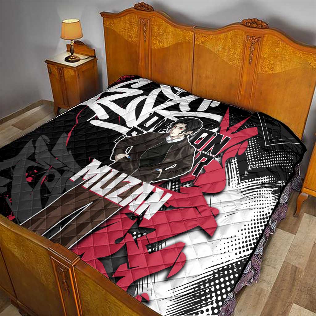 Muzan Demon Slayer Quilt Red Graffiti Anime Aesthetic