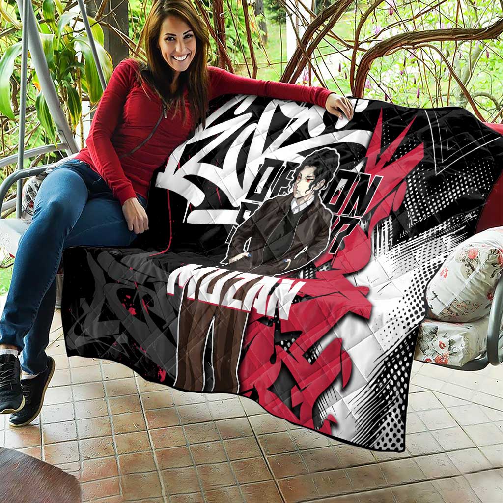 Muzan Demon Slayer Quilt Red Graffiti Anime Aesthetic